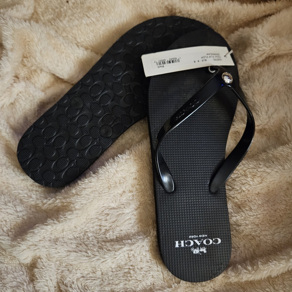 Coach Black Flip Flops for Women